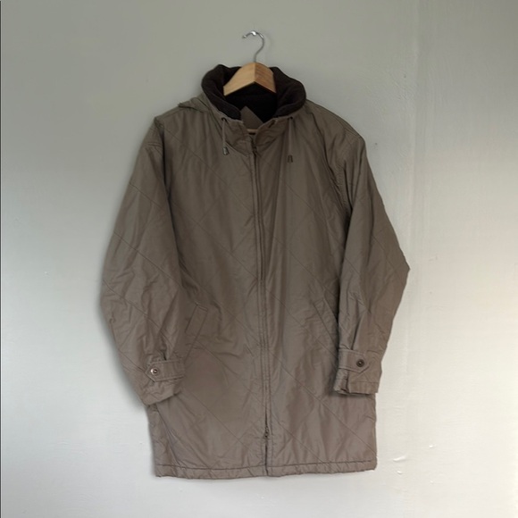 London Fog Tan quilted Puffer Jacket Weather-Resistant Classic large - Picture 1 of 6